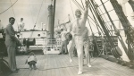 Shipboard exercise on the voyage home from Canada, 1934. MS. Alwyn.1.18.92.