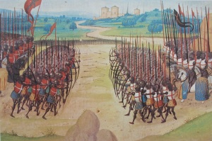 A fifteenth century portrayal of the Battle of Agincourt.Wikimedia Commons